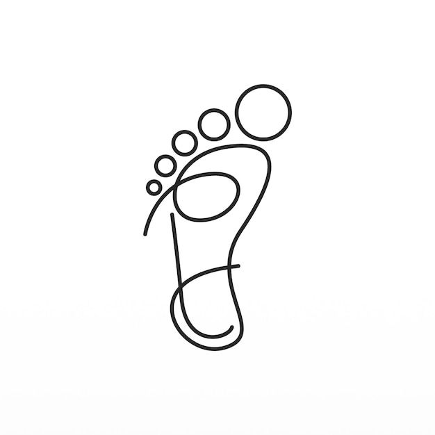 Modello di progettazione del logo a impronta di piede concept del logo a piede