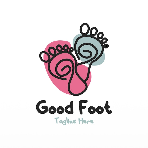 Foot print logo design template Foot logo concept