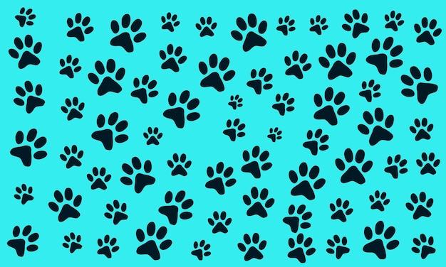 foot prints of animal in blue background