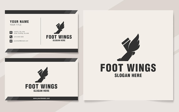 Шаблон логотипа foot wings в стиле монограммы