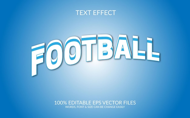 Football 3d vector editable illustration design template fully editable text style