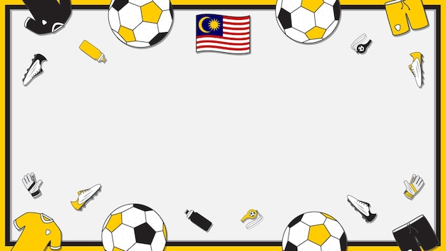 Vettore modello di disegno dello sfondo del calcio campionato di illustrazione vettoriale dei cartoni animati di calcio in malesia