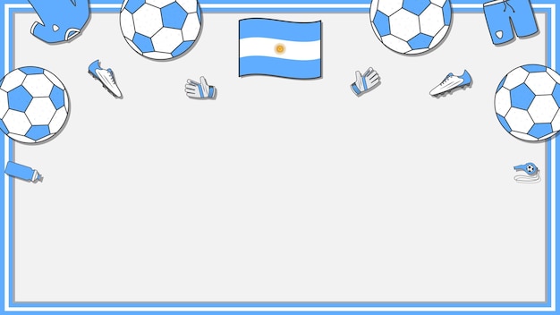 Football background design template football cartoon vector illustration competition in argentina