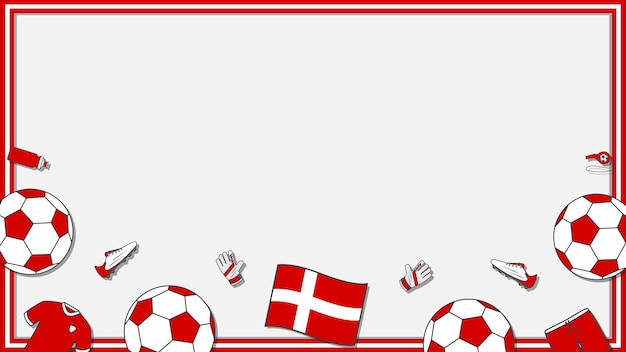 Vector football background design template football cartoon vector illustration soccer in denmark