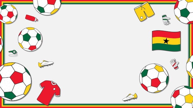 サッカーの背景デザイン テンプレート サッカー漫画ベクトル イラスト ガーナのスポーツ