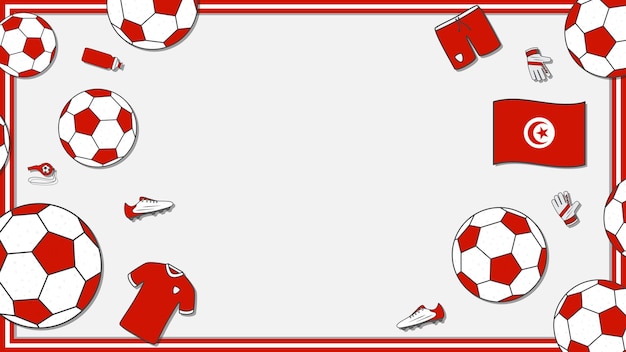 サッカーの背景デザイン テンプレート サッカー漫画ベクトル イラスト チュニジアのスポーツ