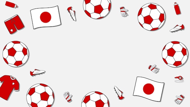Футбольный Фон Шаблон Оформления Футбольного Мультфильма Векторные Иллюстрации Турнира В Японии