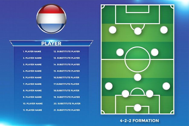 Football background team info charts and manager