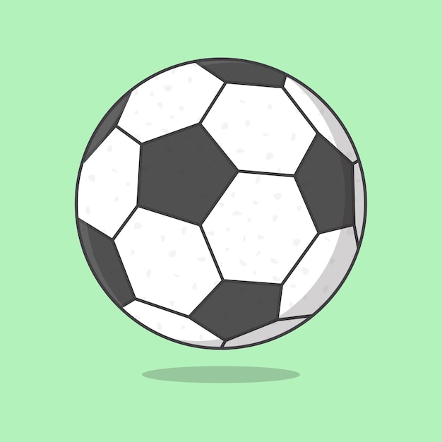 Football Ball Cartoon Vector Illustration Soccer Ball Flat Icon Outline