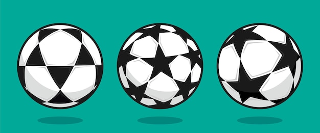 Вектор Футбольный мяч чемпионов набор звезд футбол