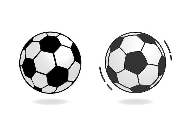 Football ball set isolated flat design vector illustration on white background