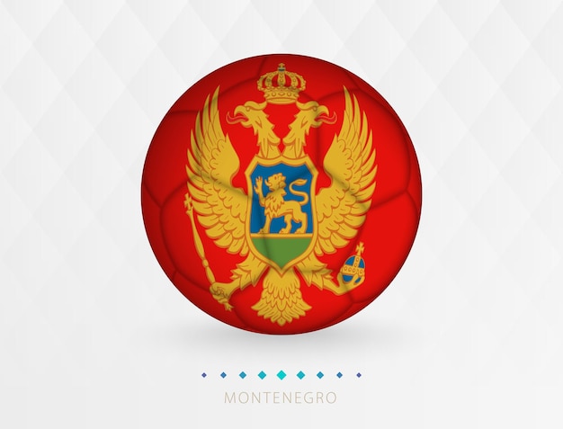 Vector football ball with montenegro flag pattern soccer ball with flag of montenegro national team