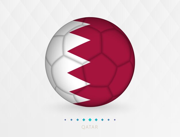 カタールの国旗とサッカー ボール パターン カタール代表チームの旗とサッカー ボール