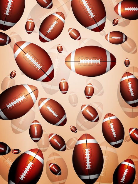 Vector football balls background