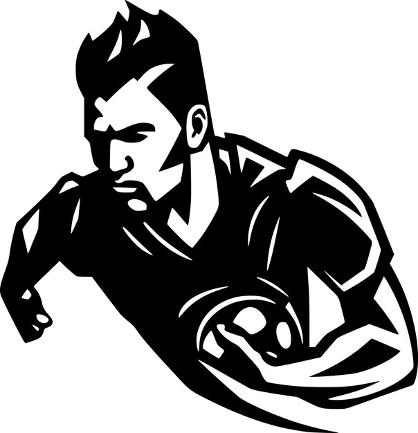 Football black and white isolated icon vector illustration