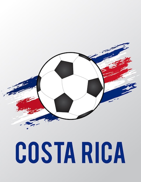 Football brush flag for Costa Rica