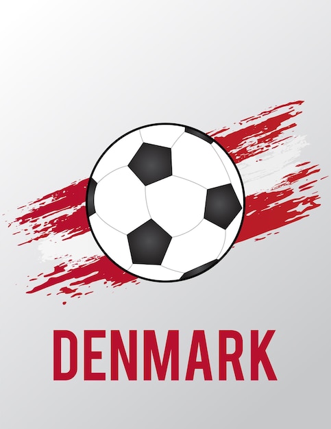 Football brush flag for denmark