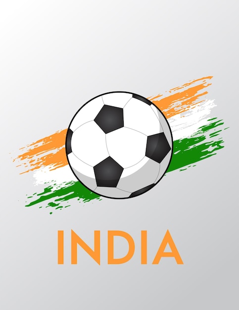 Football brush flag for India