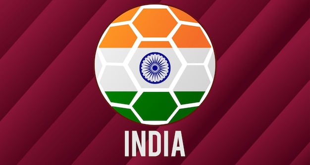 Football brush flag for India