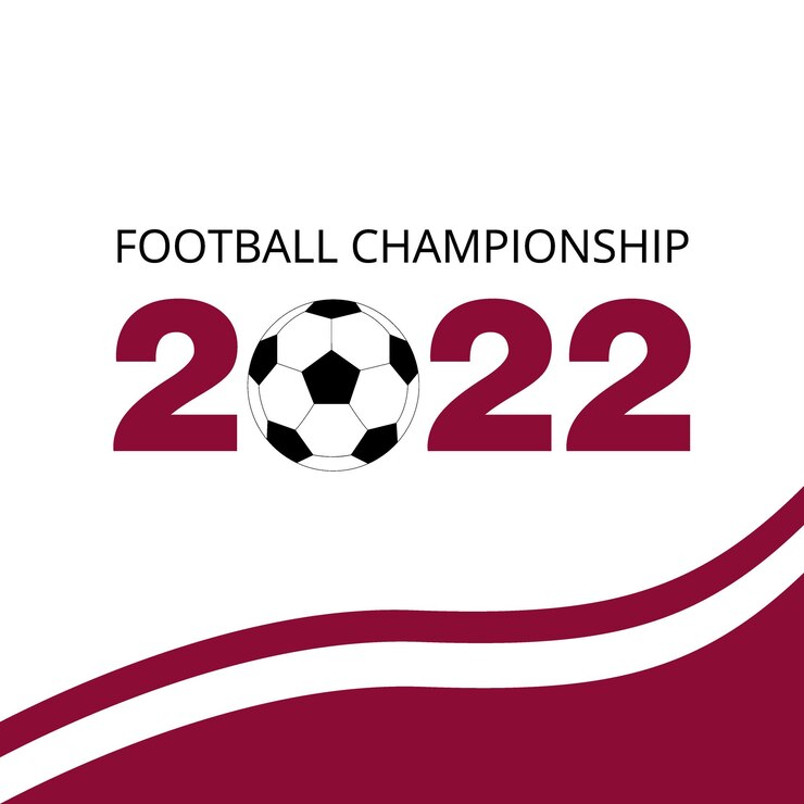 Чемпионат по футболу 2022 Катар баннер Футбольный шаблон с мячом на белом фоне