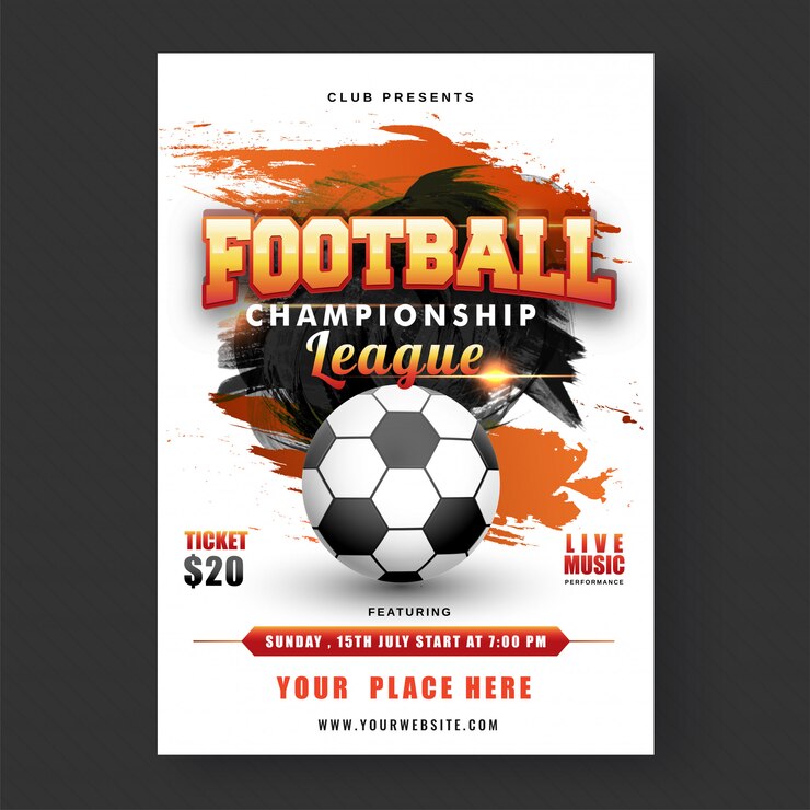 Vector football championship league flyer 