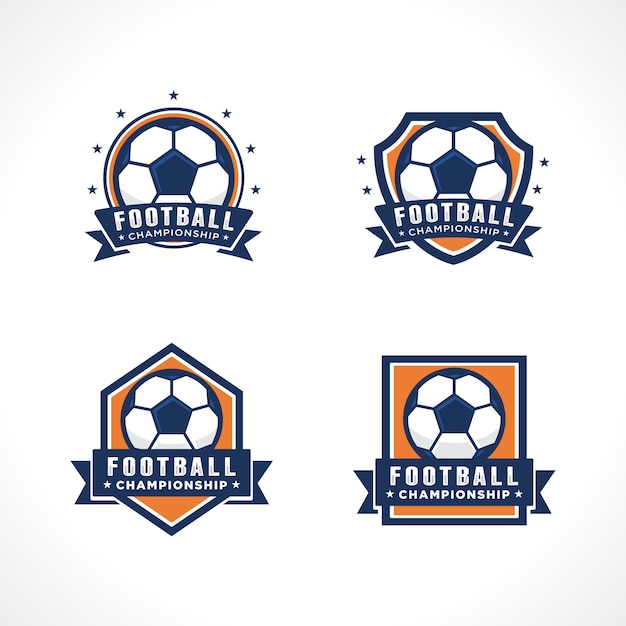 Vector football championship logo set