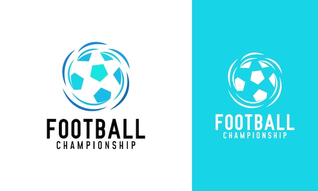 Football championship logo with abstract for tournament icon