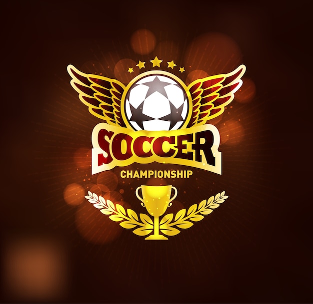 Football championship winner golden emblem