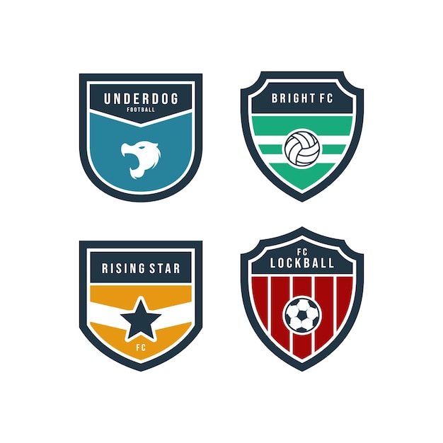 Football Club Flat Labels Set Vector