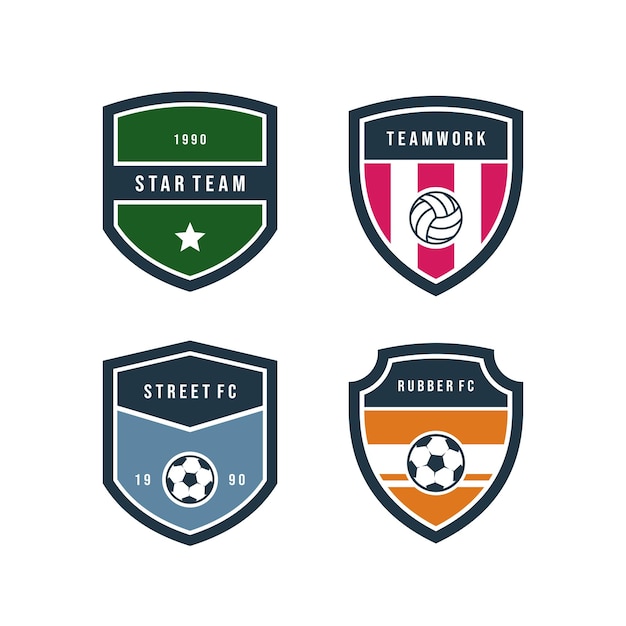 Football Club Flat Labels Set