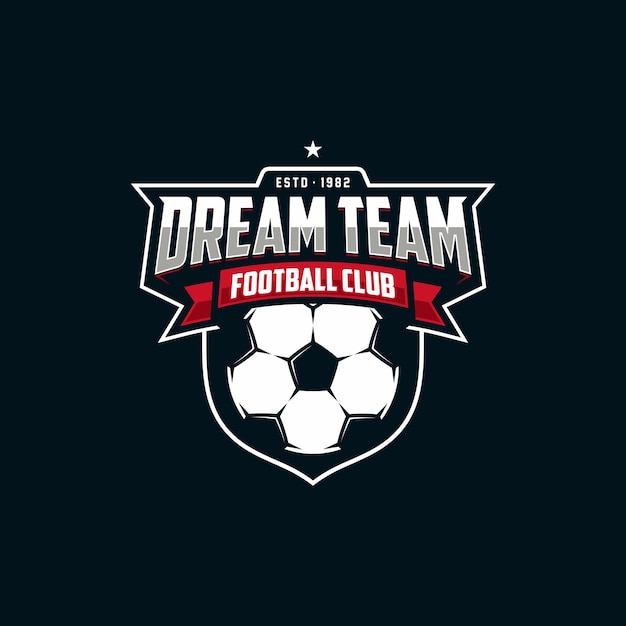 Football club logo Football club emblem design template on dark background