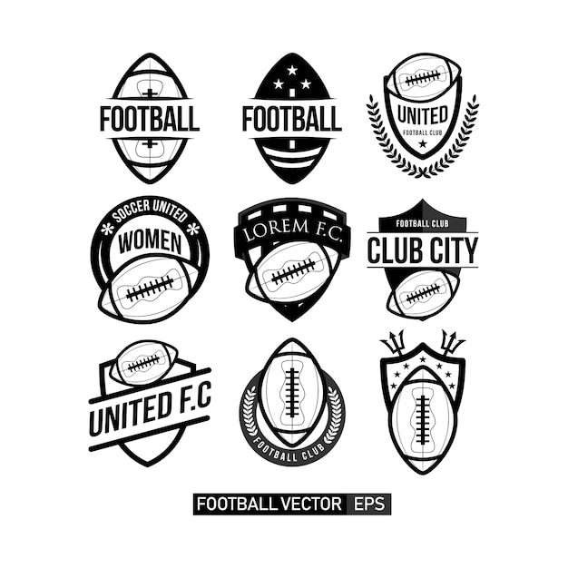 Vector football club logo set