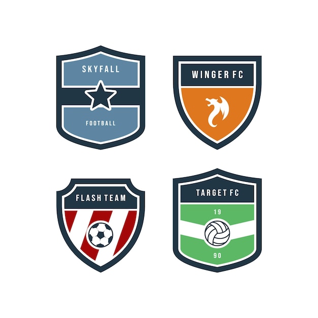 Vector football club logo vector design template badge set