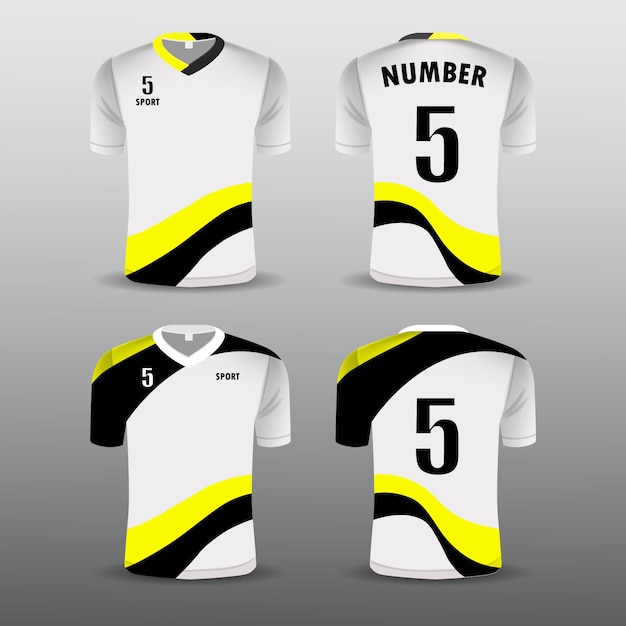 T-shirt sportiva da calcio club set design.