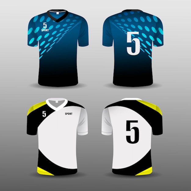 축구 클럽 티셔츠 스포츠 세트 디자인.