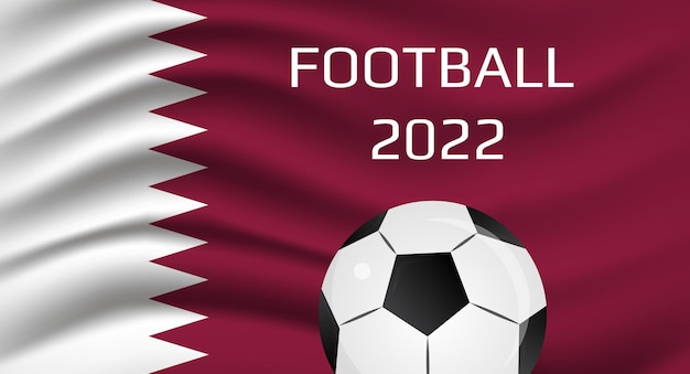 Football competition in 2022 year vector. Abstract red gradient background.