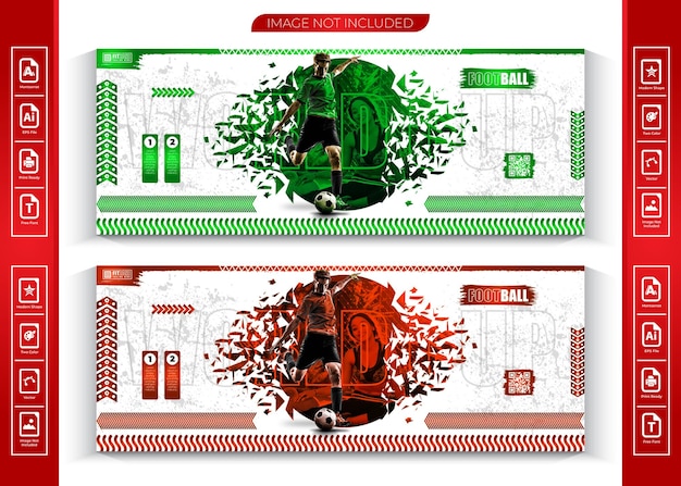 Дизайн футбольной обложки баннера для шаблона сайта Premium векторы