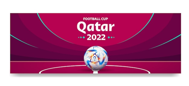 Football Cup 2022 of Qatar Stadium Banner Template