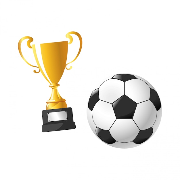 Football cup award soccer sport flat
