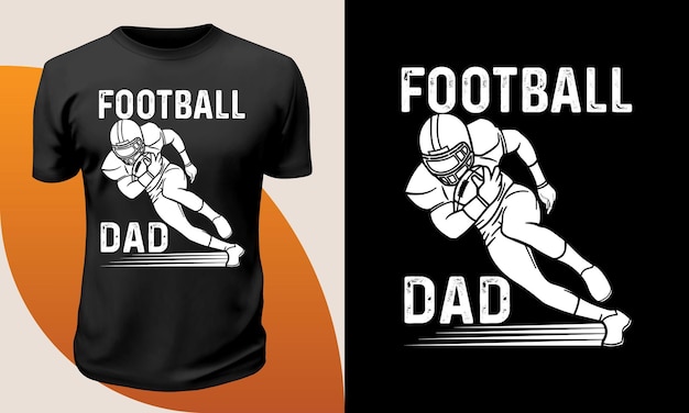 フットボールのお父さんシャツパパフットボールシャツお父さんスポーツシャツ家族フットボールシャツプレミアムベクトル