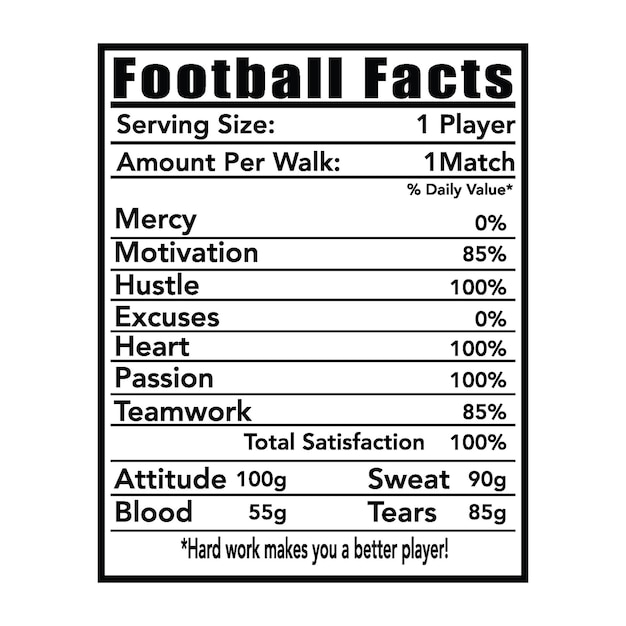 Football facts vector t shirt design sfondo bianco