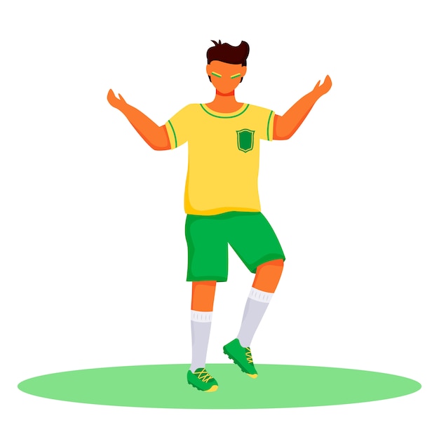 Football fan flat color faceless character