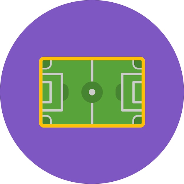 Vector football field flat illustration