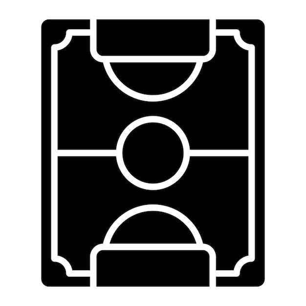 Vector football field glyph solid zwarte illustratie