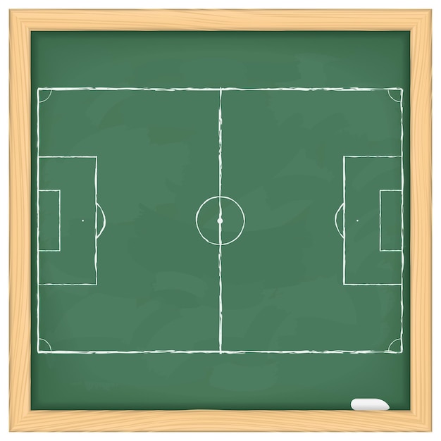 Football field on green blackboard, 