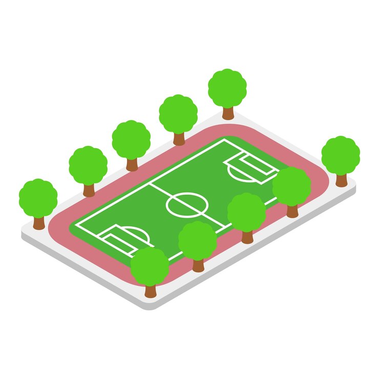 Vector football field icon isometric illustration of football field vector icon for web