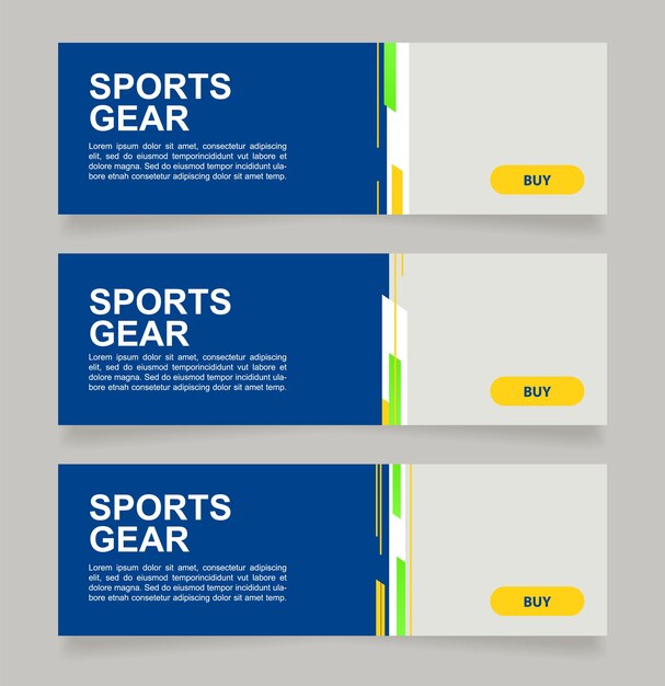 Football footwear and gear web banner design template. Vector flyer with text space. Advertising placard with customized copyspace. Printable poster for advertising. Arial font used