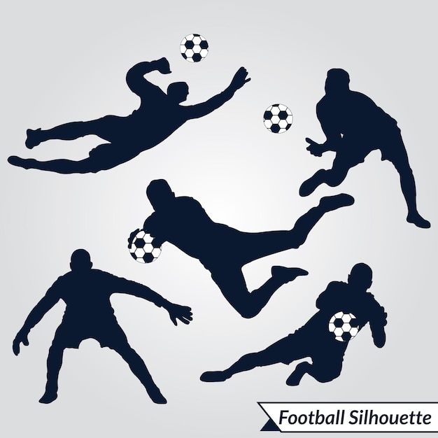 Vector football goalkeeper  vector silhouette design