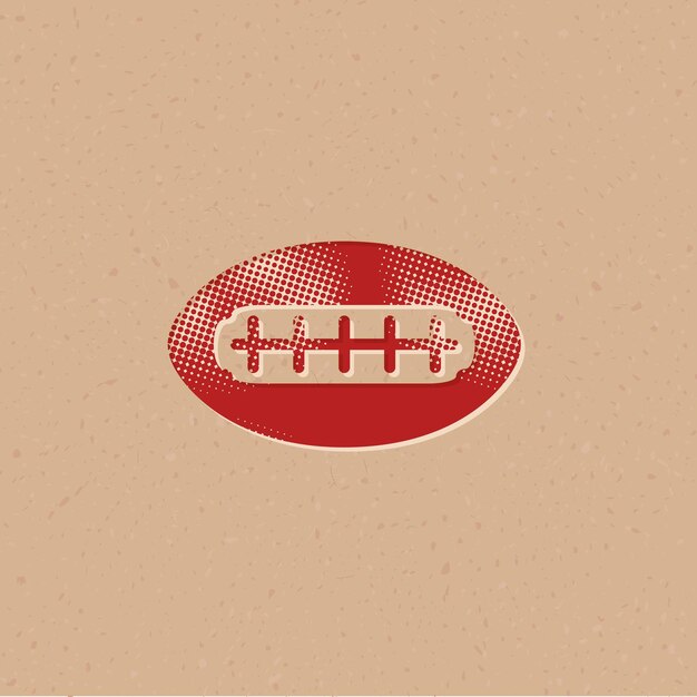 Football halftone style icon with grunge background vector illustration