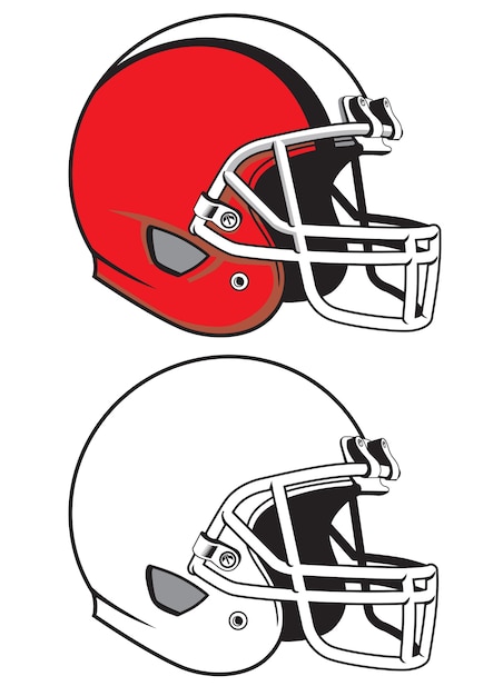 Vector football helmet set